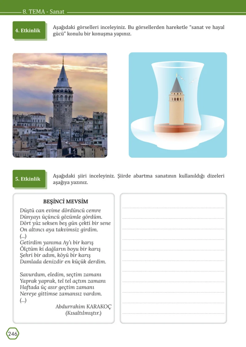 7. Sınıf Türkçe Ders Kitabı Cevapları Meb Yayınları Sayfa 246