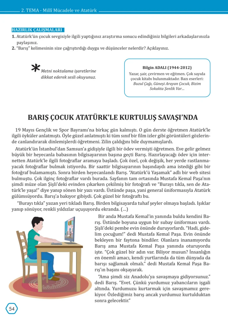 7. Sınıf Türkçe Ders Kitabı Cevapları Meb Yayınları Sayfa 54