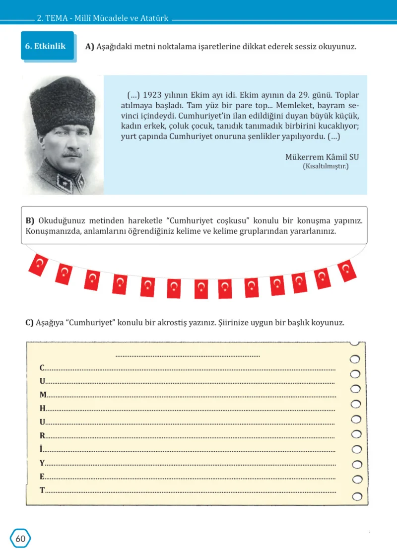 7. Sınıf Türkçe Ders Kitabı Cevapları Meb Yayınları Sayfa 60