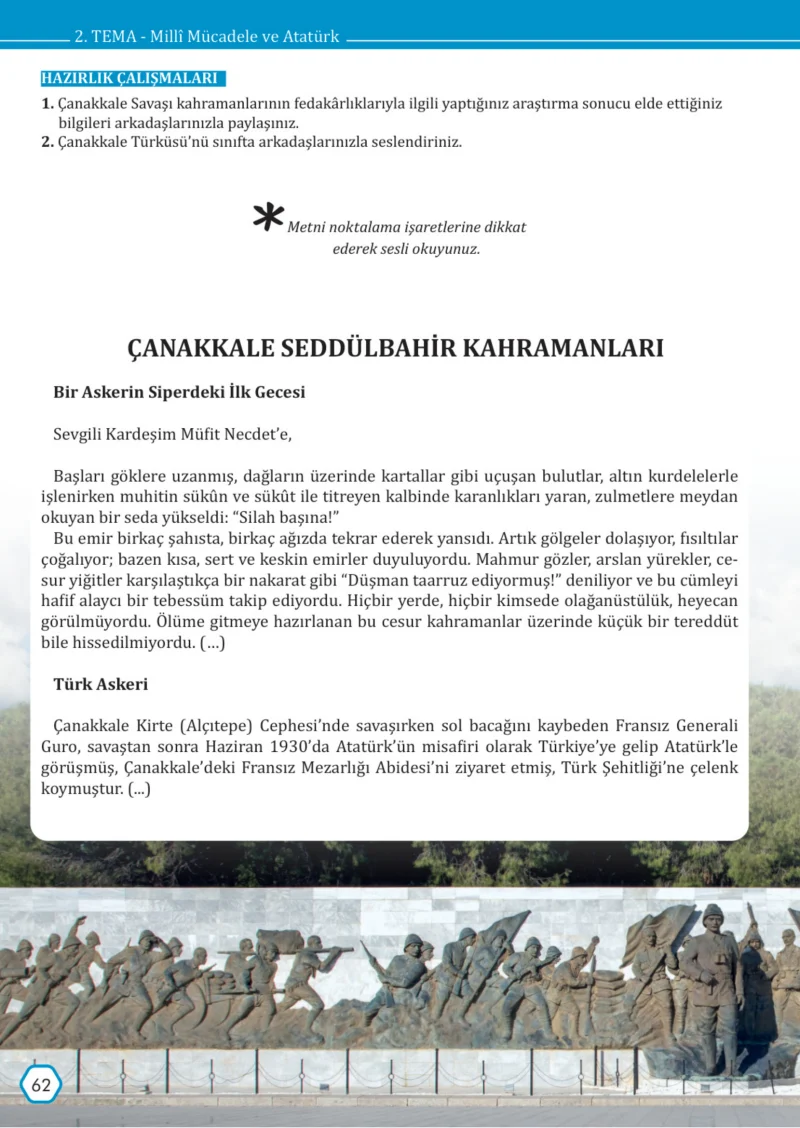 7. Sınıf Türkçe Ders Kitabı Cevapları Meb Yayınları Sayfa 62