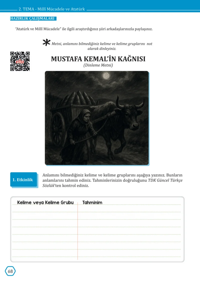 7. Sınıf Türkçe Ders Kitabı Cevapları Meb Yayınları Sayfa 68