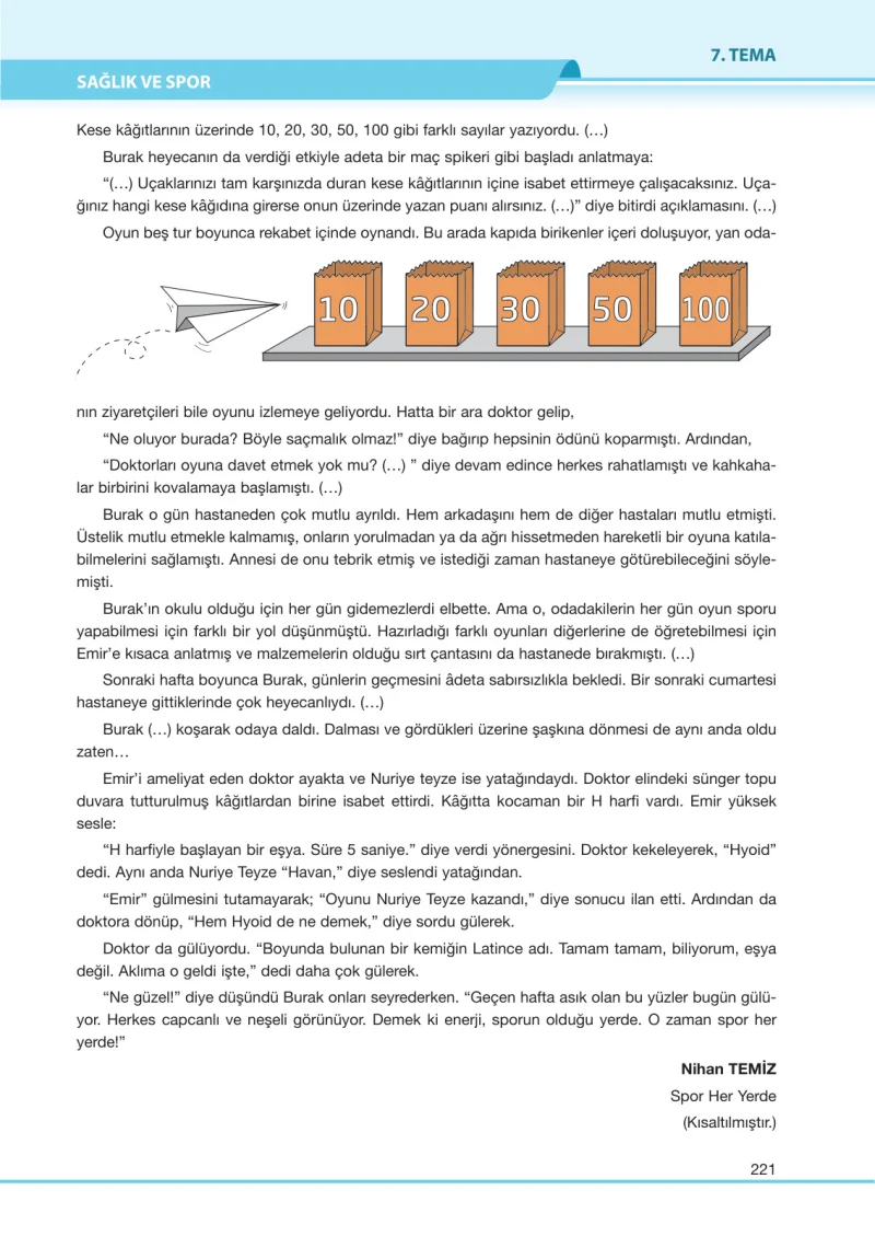 7. Sınıf Türkçe Ders Kitabı Cevapları Özgün Yayınları Sayfa 221