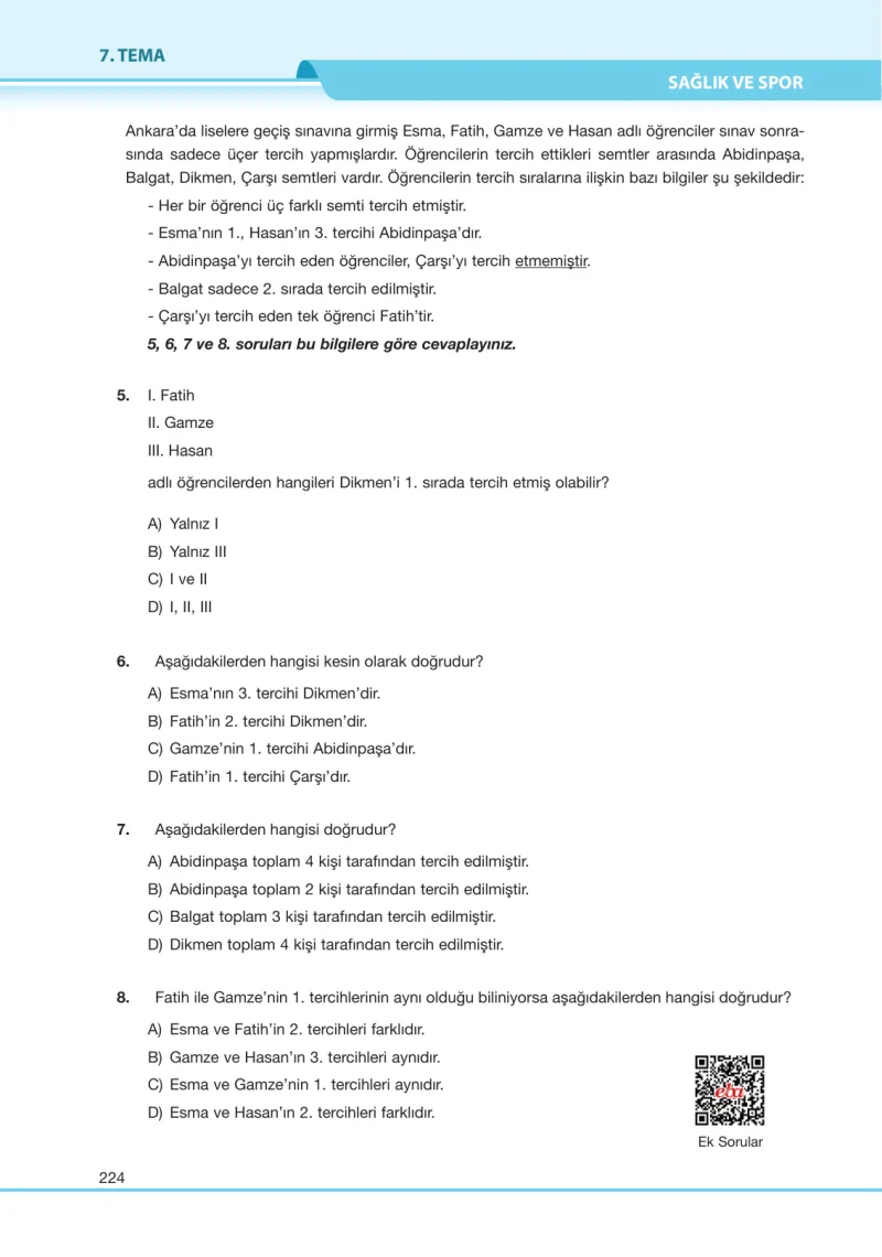 7. Sınıf Türkçe Ders Kitabı Cevapları Özgün Yayınları Sayfa 224
