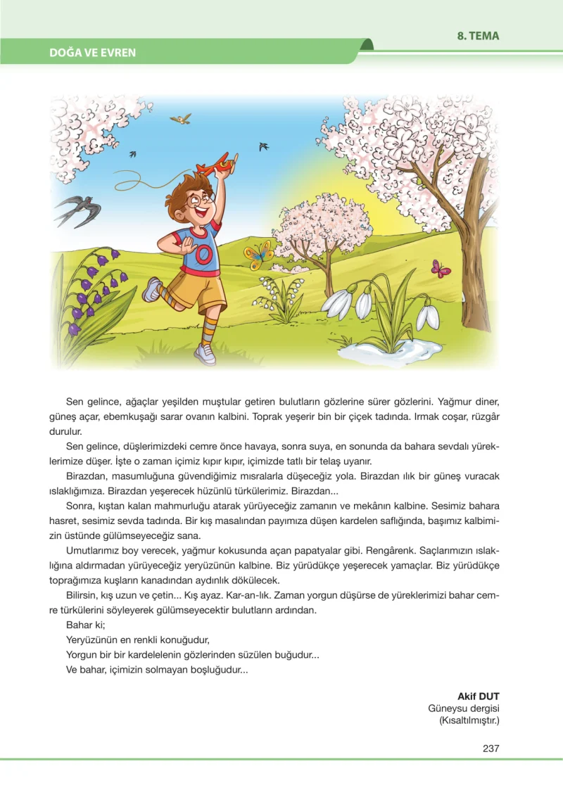 7. Sınıf Türkçe Ders Kitabı Cevapları Özgün Yayınları Sayfa 237