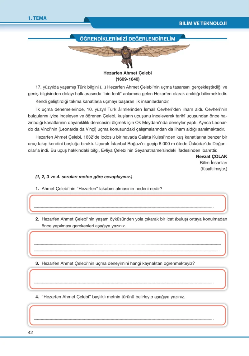 7. Sınıf Türkçe Ders Kitabı Cevapları Özgün Yayınları Sayfa 42
