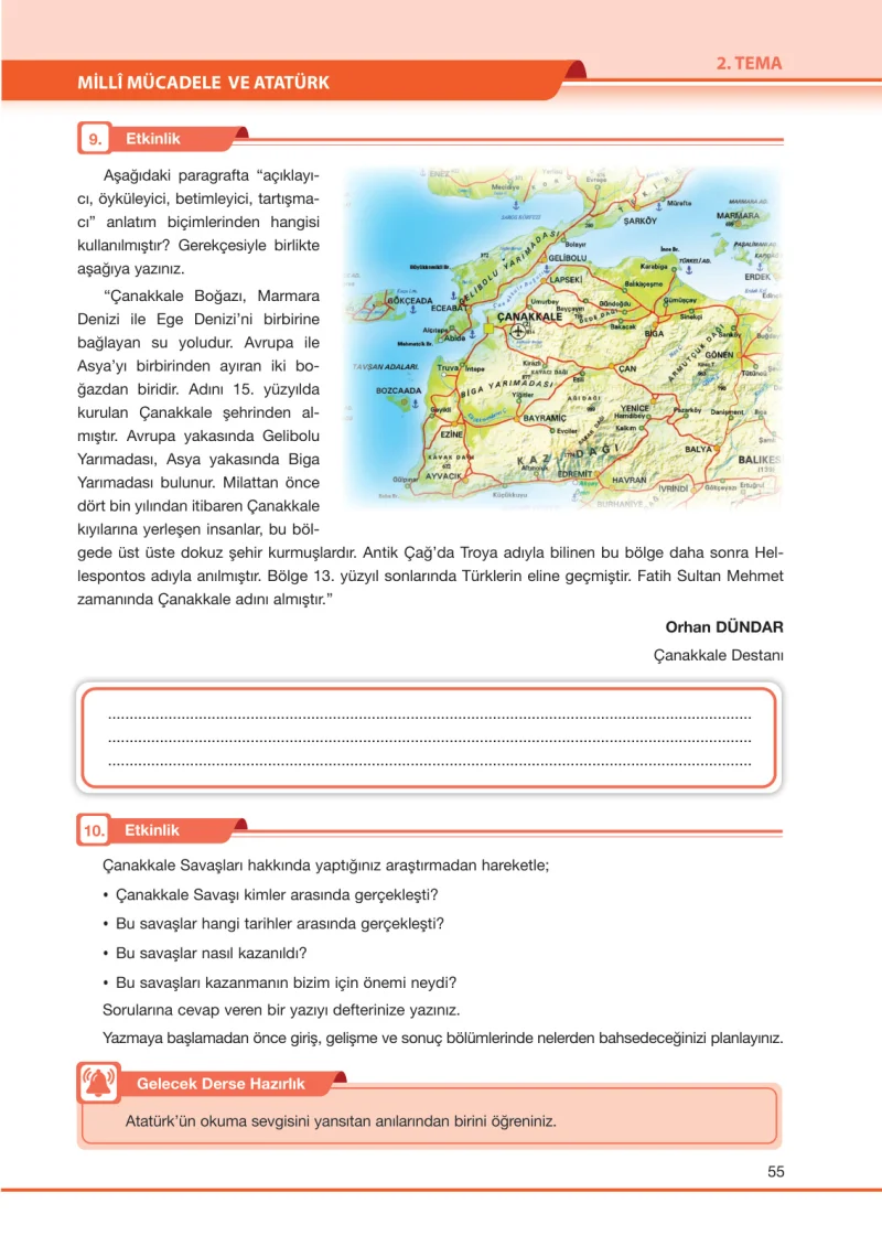 7. Sınıf Türkçe Ders Kitabı Cevapları Özgün Yayınları Sayfa 55