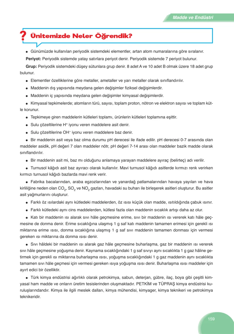 8. Sınıf Fen Bilimleri Ders Kitabı Cevapları Ata Yayınları Sayfa 159