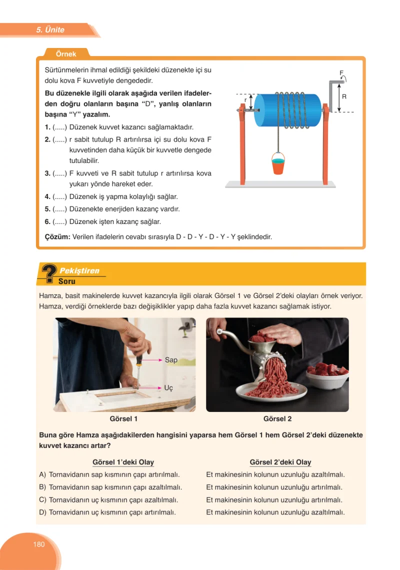 8. Sınıf Fen Bilimleri Ders Kitabı Cevapları Ata Yayınları Sayfa 180