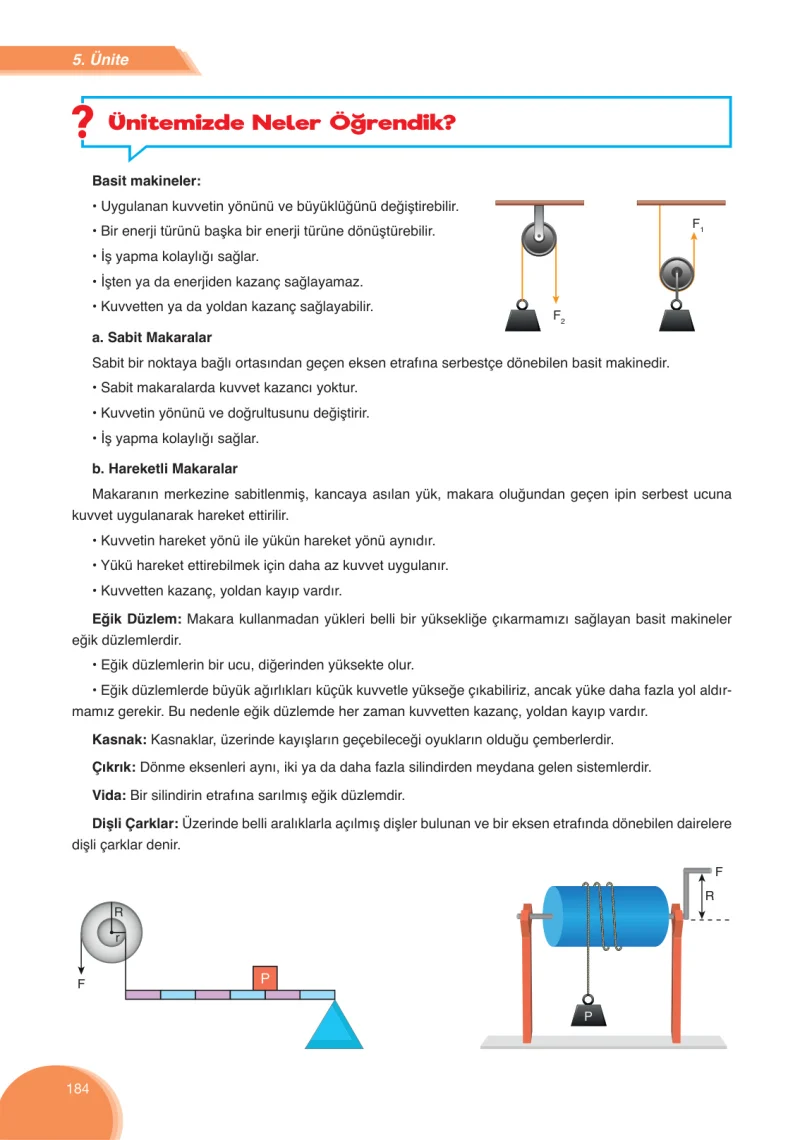 8. Sınıf Fen Bilimleri Ders Kitabı Cevapları Ata Yayınları Sayfa 184