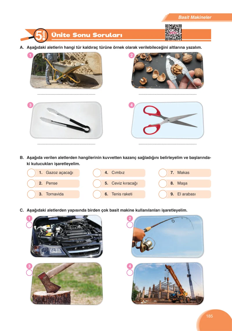8. Sınıf Fen Bilimleri Ders Kitabı Cevapları Ata Yayınları Sayfa 185