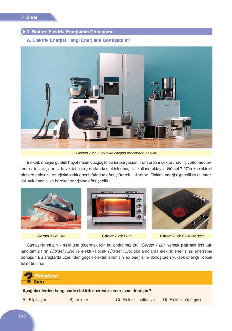 8. Sınıf Fen Bilimleri Ders Kitabı Cevapları Ata Yayınları Sayfa 240
