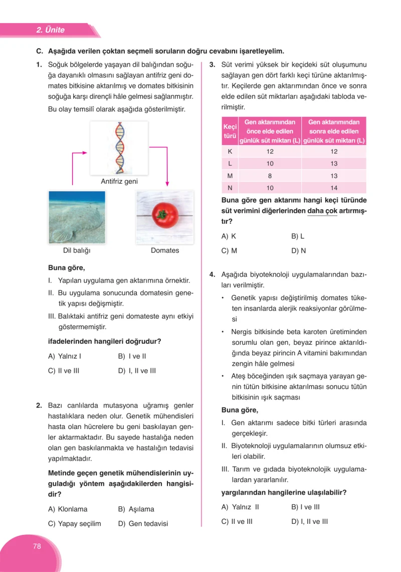 8. Sınıf Fen Bilimleri Ders Kitabı Cevapları Ata Yayınları Sayfa 78