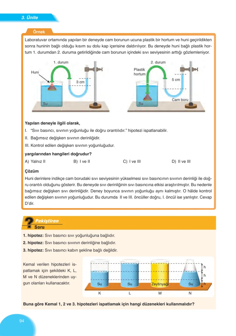 8. Sınıf Fen Bilimleri Ders Kitabı Cevapları Ata Yayınları Sayfa 94