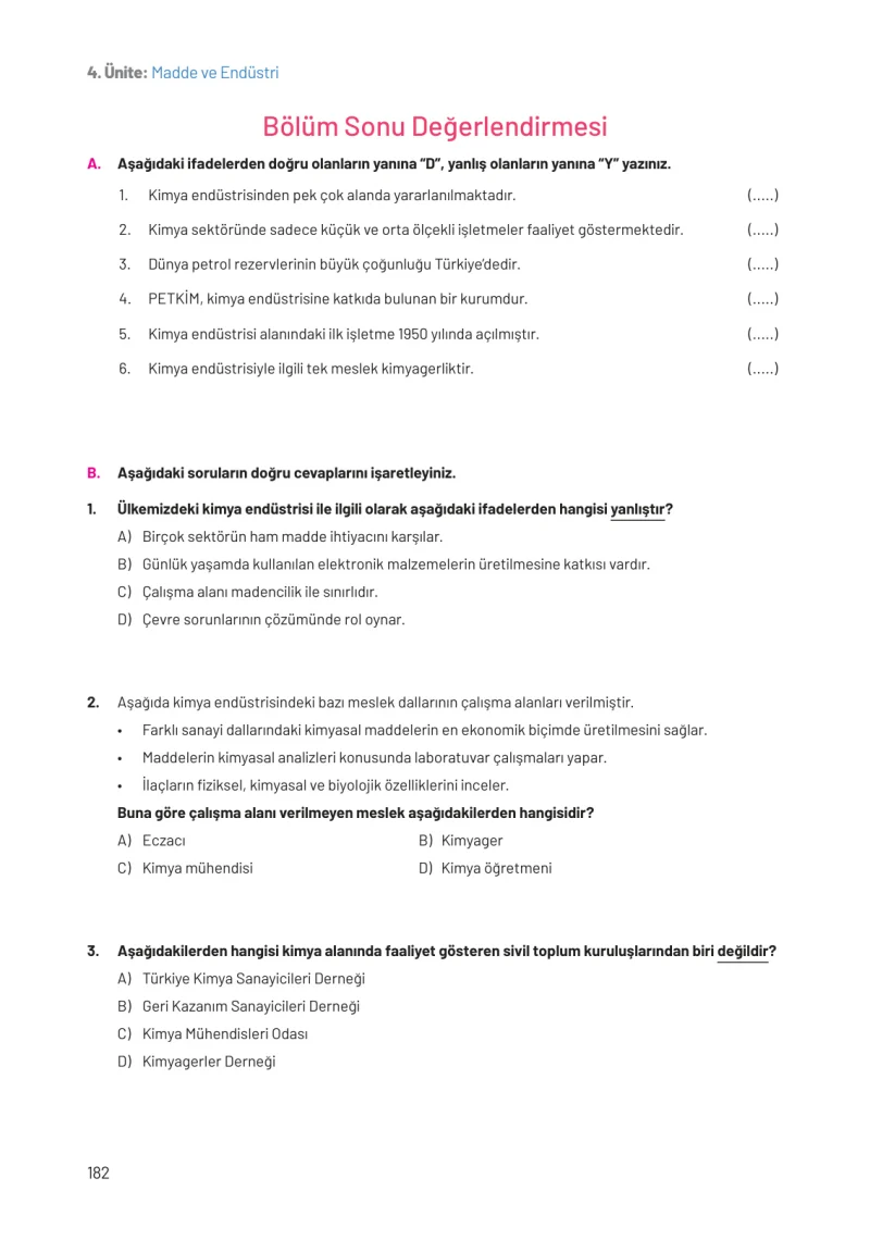 8. Sınıf Fen Bilimleri Ders Kitabı Cevapları Hecce Yayınları Sayfa 182