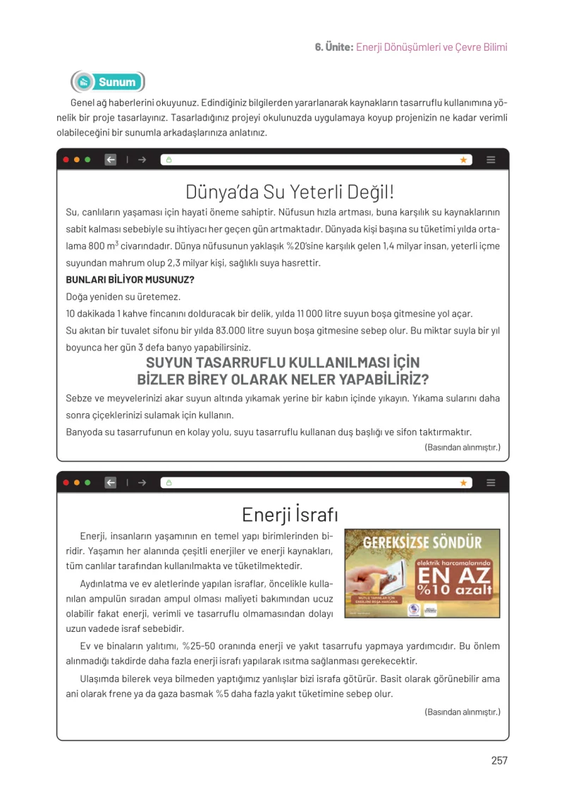 8. Sınıf Fen Bilimleri Ders Kitabı Cevapları Hecce Yayınları Sayfa 257