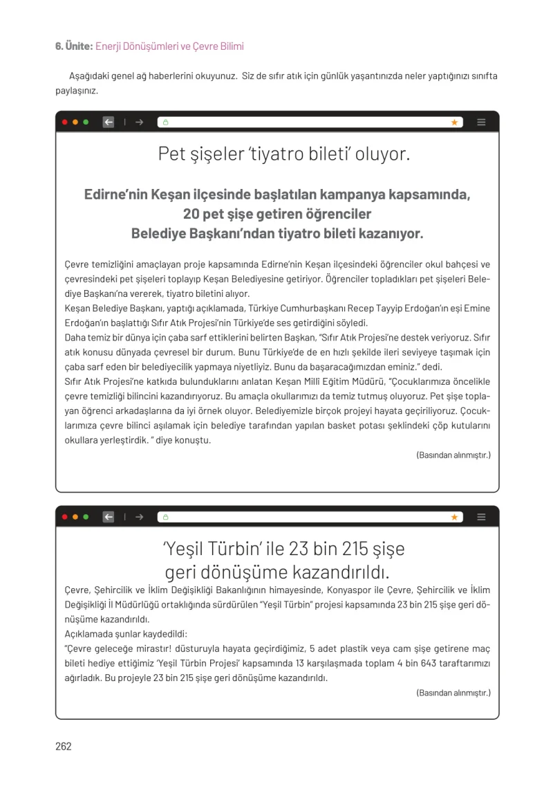 8. Sınıf Fen Bilimleri Ders Kitabı Cevapları Hecce Yayınları Sayfa 262