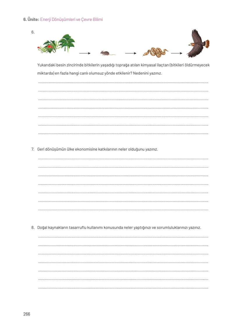 8. Sınıf Fen Bilimleri Ders Kitabı Cevapları Hecce Yayınları Sayfa 266