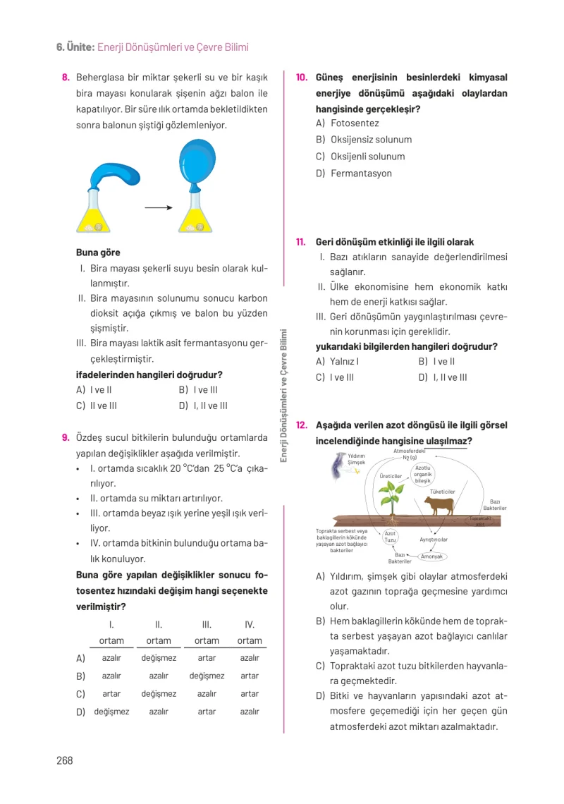 8. Sınıf Fen Bilimleri Ders Kitabı Cevapları Hecce Yayınları Sayfa 268