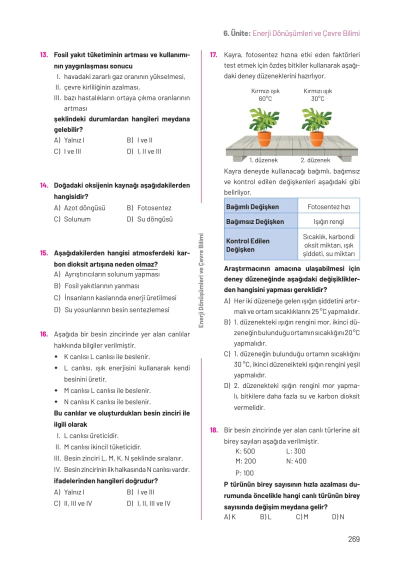 8. Sınıf Fen Bilimleri Ders Kitabı Cevapları Hecce Yayınları Sayfa 269