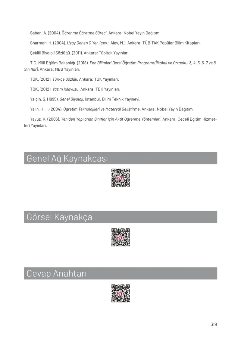 8. Sınıf Fen Bilimleri Ders Kitabı Cevapları Hecce Yayınları Sayfa 319
