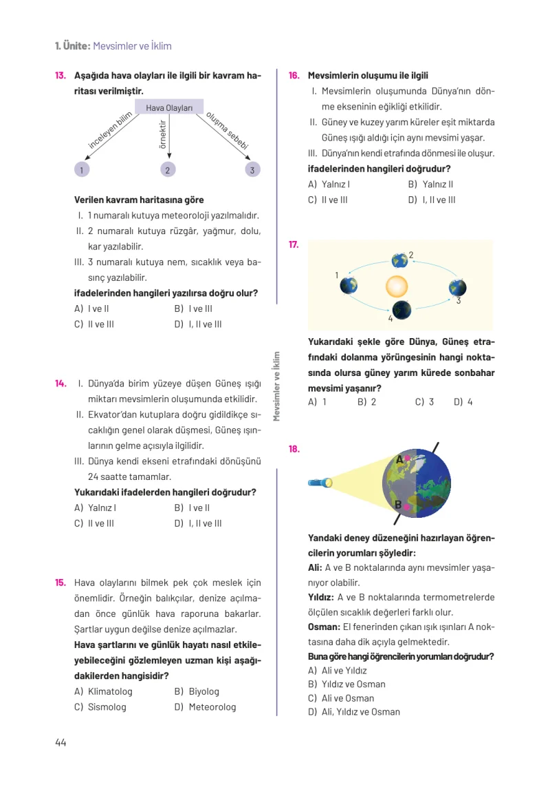 8. Sınıf Fen Bilimleri Ders Kitabı Cevapları Hecce Yayınları Sayfa 44