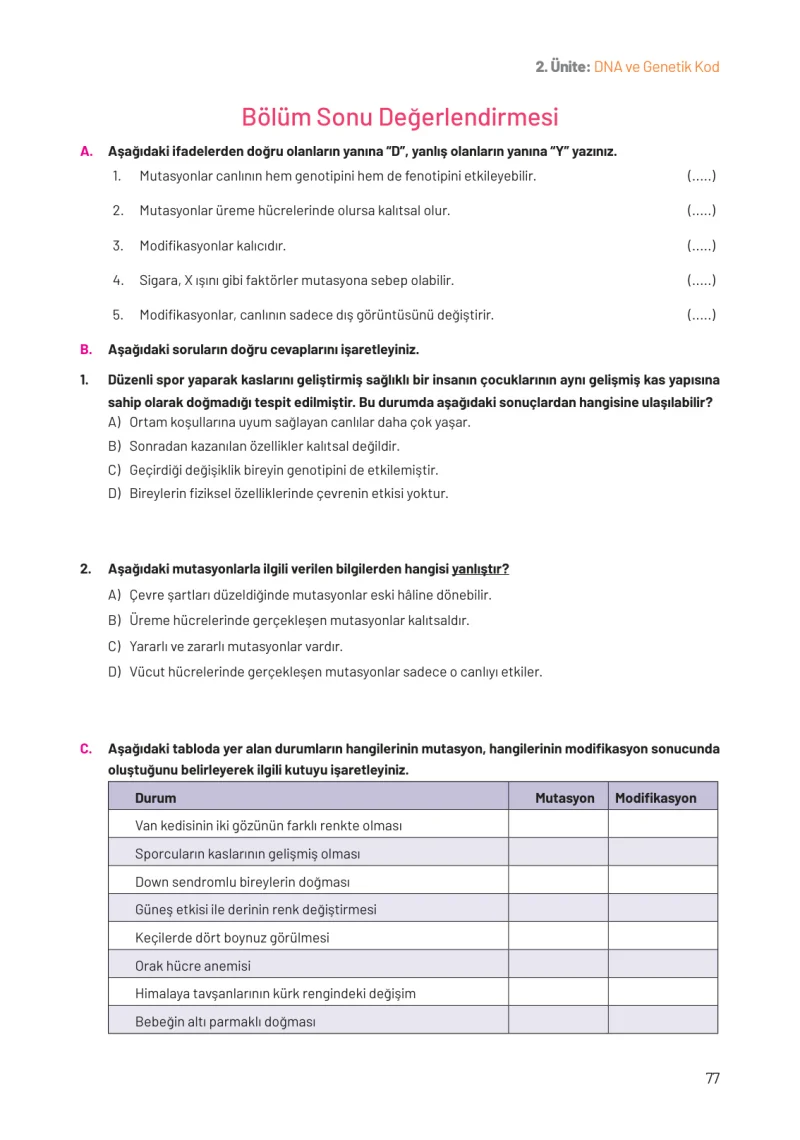 8. Sınıf Fen Bilimleri Ders Kitabı Cevapları Hecce Yayınları Sayfa 77