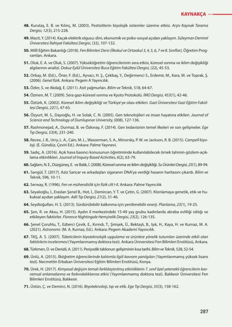 8. Sınıf Fen Bilimleri Ders Kitabı Cevapları Meb Yayınları Sayfa 287