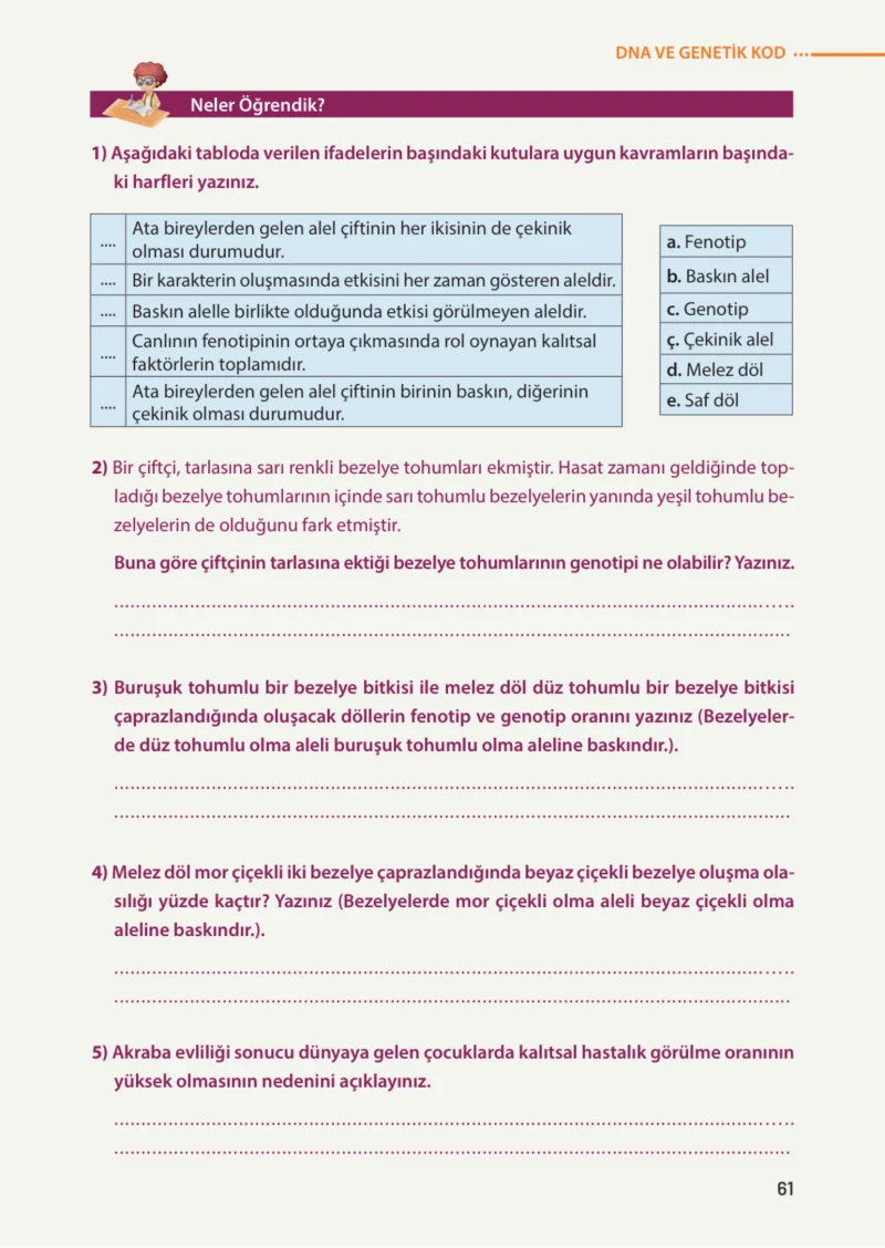 8. Sınıf Fen Bilimleri Ders Kitabı Cevapları Meb Yayınları Sayfa 61