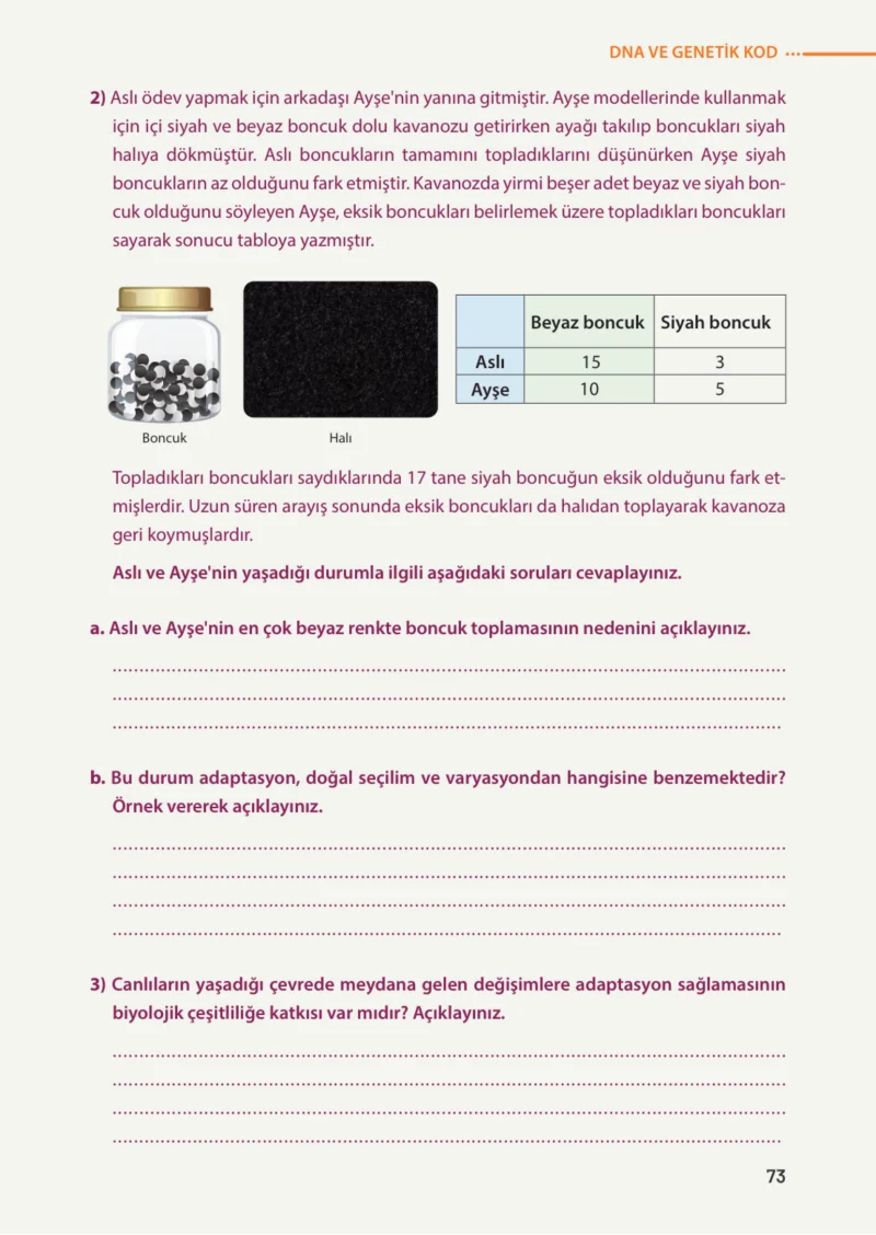 8. Sınıf Fen Bilimleri Ders Kitabı Cevapları Meb Yayınları Sayfa 73