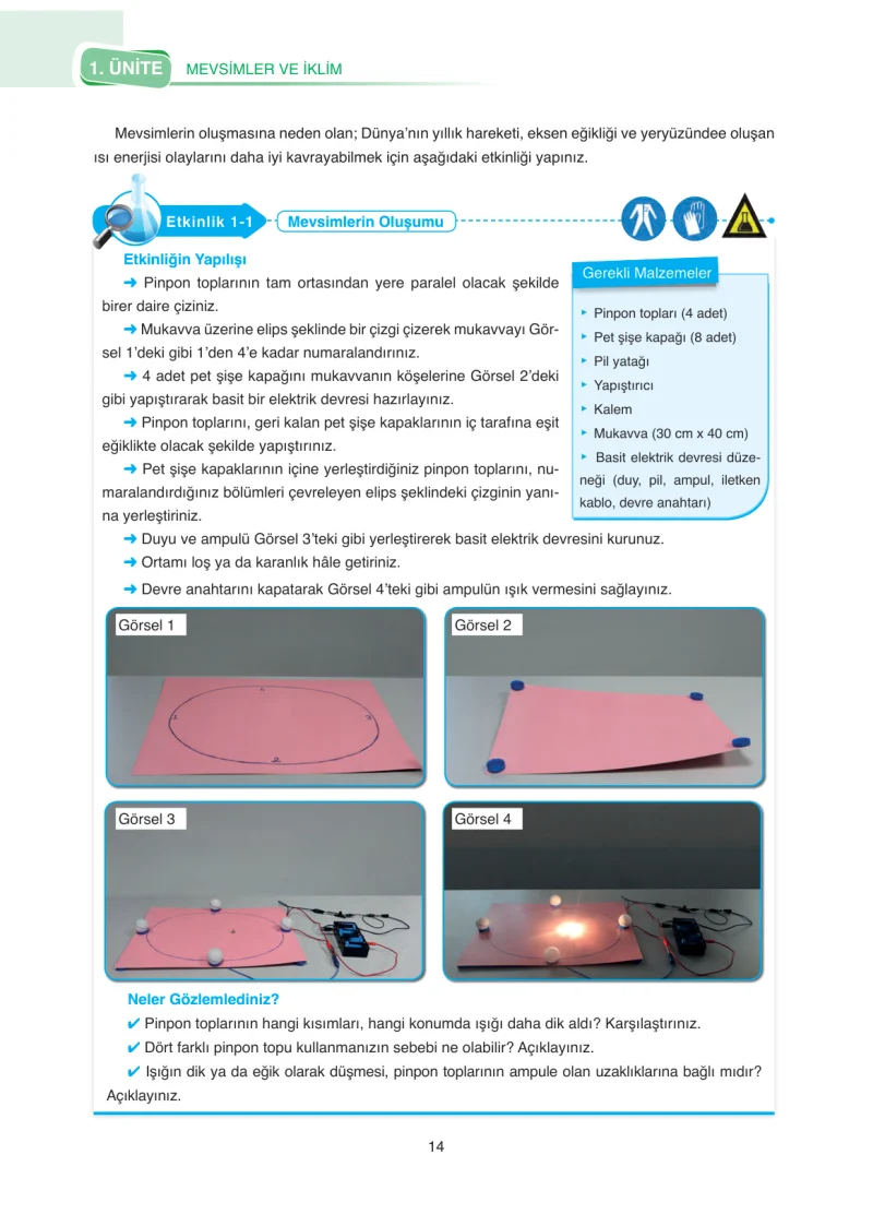 8. Sınıf Fen Bilimleri Ders Kitabı Cevapları SDR Dİkey Yayınları Sayfa 14