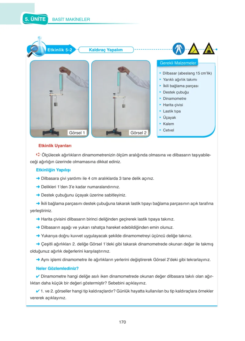 8. Sınıf Fen Bilimleri Ders Kitabı Cevapları SDR Dİkey Yayınları Sayfa 170