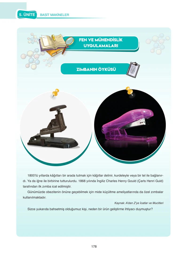 8. Sınıf Fen Bilimleri Ders Kitabı Cevapları SDR Dİkey Yayınları Sayfa 178