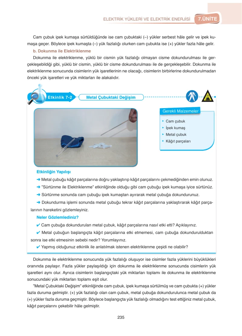 8. Sınıf Fen Bilimleri Ders Kitabı Cevapları SDR Dİkey Yayınları Sayfa 235