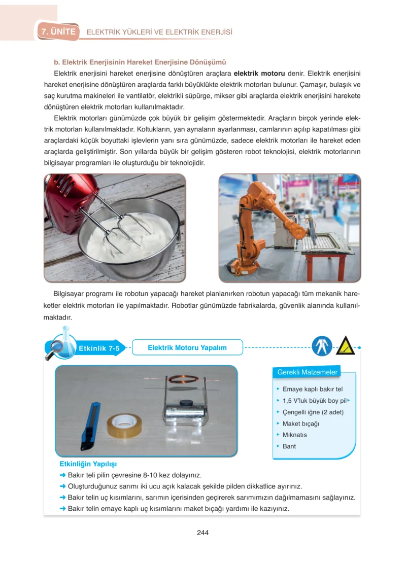 8. Sınıf Fen Bilimleri Ders Kitabı Cevapları SDR Dİkey Yayınları Sayfa 244