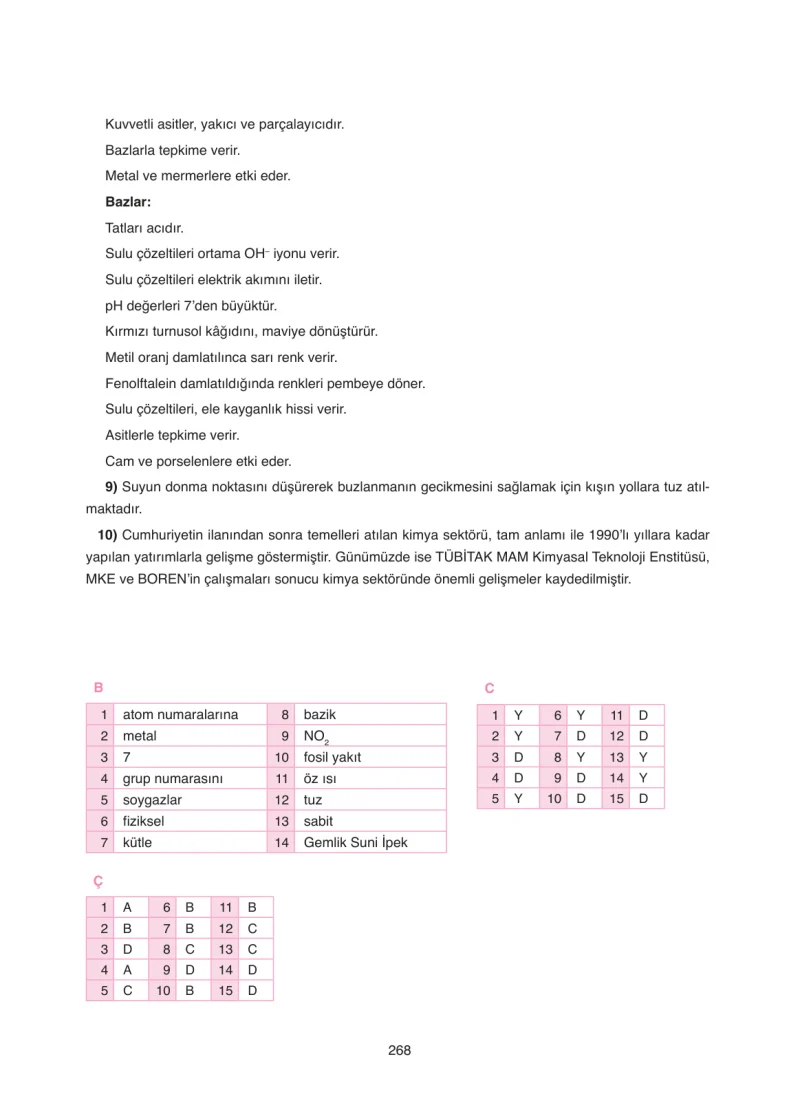8. Sınıf Fen Bilimleri Ders Kitabı Cevapları SDR Dİkey Yayınları Sayfa 268