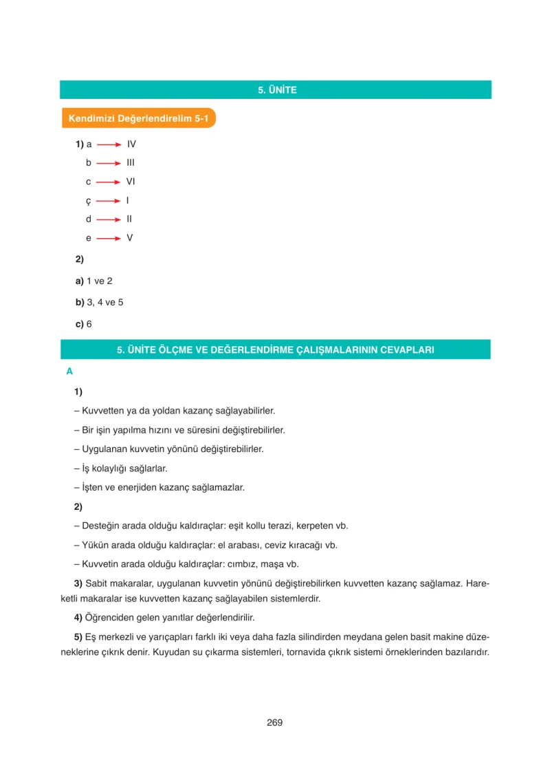 8. Sınıf Fen Bilimleri Ders Kitabı Cevapları SDR Dİkey Yayınları Sayfa 269