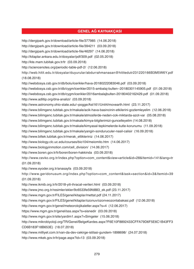 8. Sınıf Fen Bilimleri Ders Kitabı Cevapları SDR Dİkey Yayınları Sayfa 279