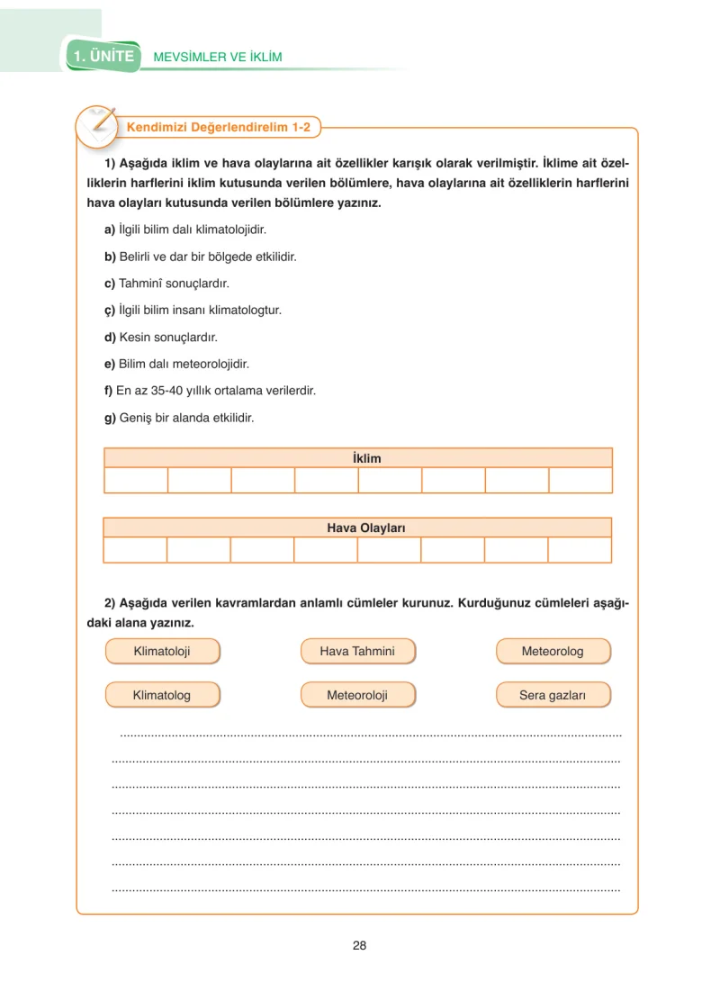 8. Sınıf Fen Bilimleri Ders Kitabı Cevapları SDR Dİkey Yayınları Sayfa 28