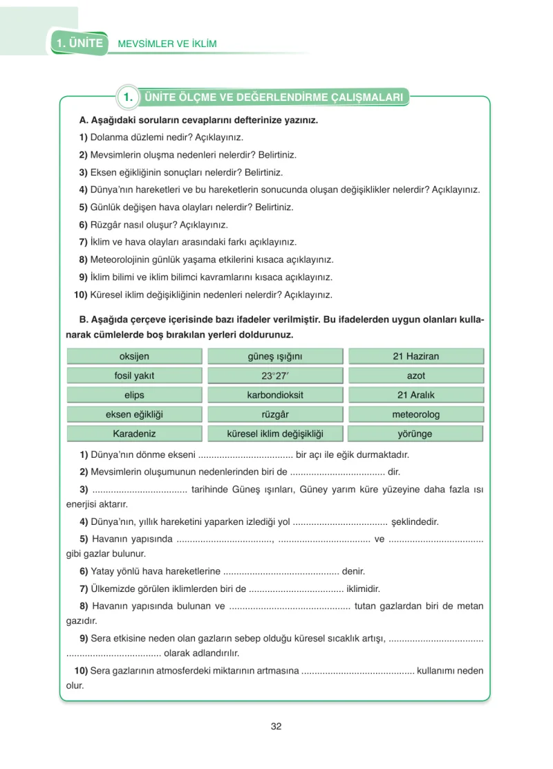 8. Sınıf Fen Bilimleri Ders Kitabı Cevapları SDR Dİkey Yayınları Sayfa 32