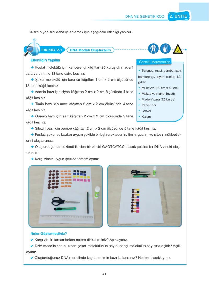 8. Sınıf Fen Bilimleri Ders Kitabı Cevapları SDR Dİkey Yayınları Sayfa 41