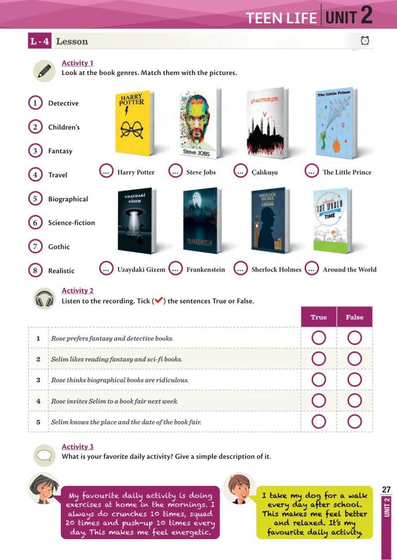 8. Sınıf İngilizce Ders Kitabı Cevapları Meb Yayınları Sayfa 27