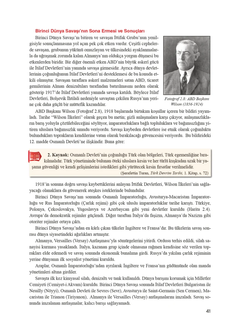 8. Sınıf İnkılap Tarihi Ders Kitabı Cevapları Bir Yay Yayınları Sayfa 41