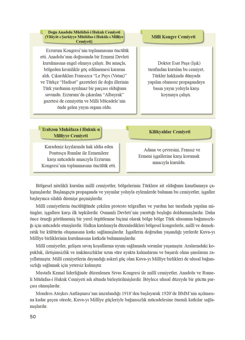 8. Sınıf İnkılap Tarihi Ders Kitabı Cevapları Bir Yay Yayınları Sayfa 50