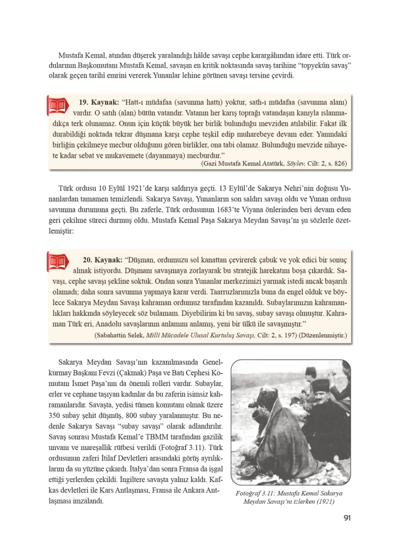 8. Sınıf İnkılap Tarihi Ders Kitabı Cevapları Bir Yay Yayınları Sayfa 91