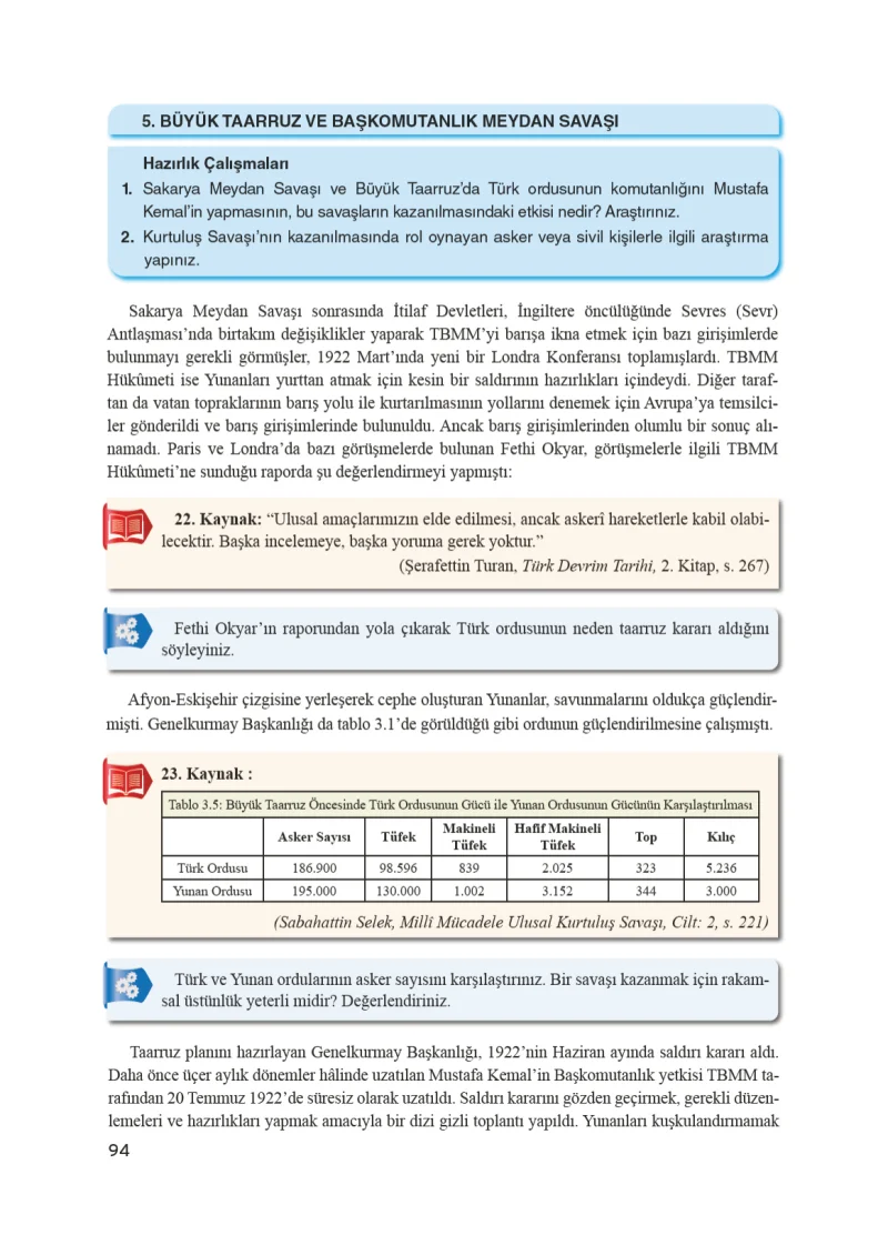 8. Sınıf İnkılap Tarihi Ders Kitabı Cevapları Bir Yay Yayınları Sayfa 94