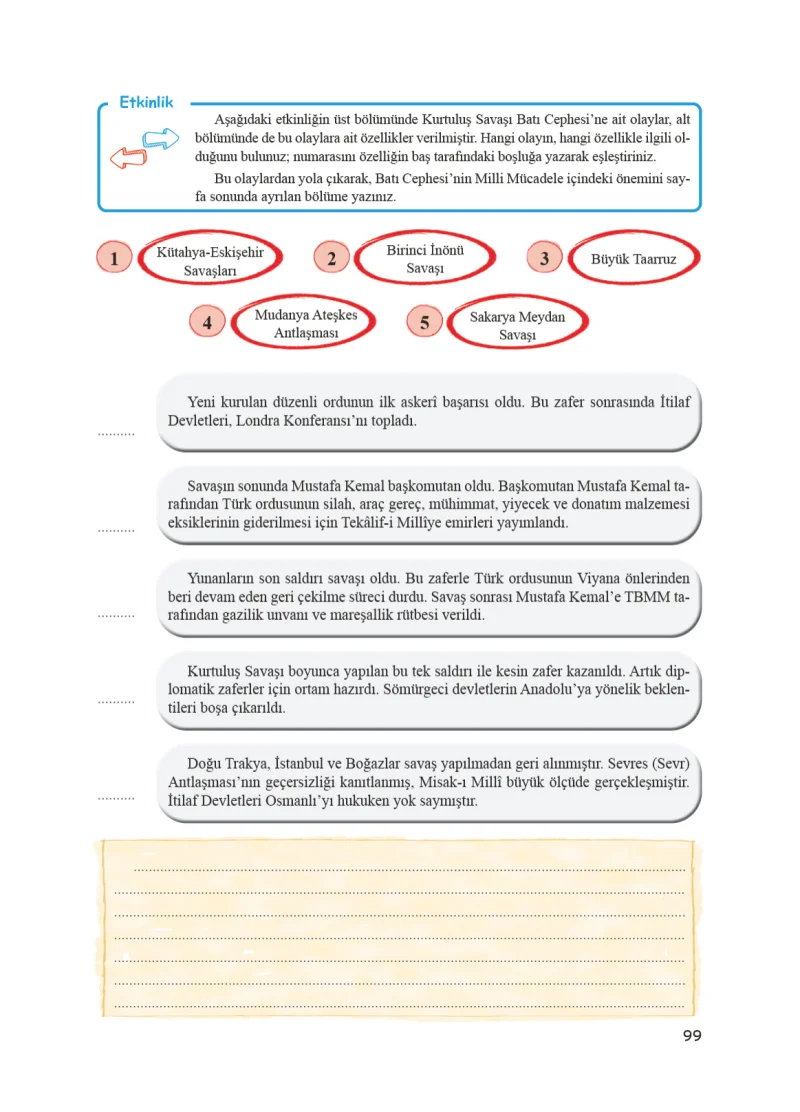 8. Sınıf İnkılap Tarihi Ders Kitabı Cevapları Bir Yay Yayınları Sayfa 99