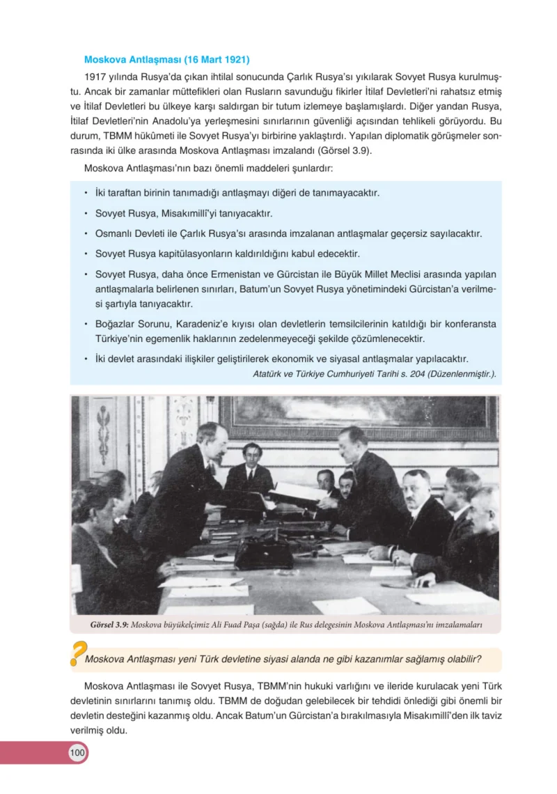 8. Sınıf İnkılap Tarihi Ders Kitabı Cevapları Ders Destek Yayınları Sayfa 100