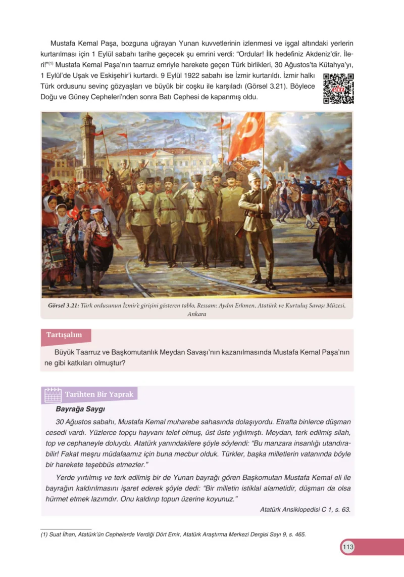 8. Sınıf İnkılap Tarihi Ders Kitabı Cevapları Ders Destek Yayınları Sayfa 113