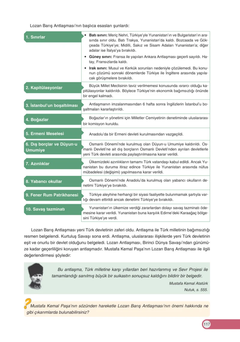 8. Sınıf İnkılap Tarihi Ders Kitabı Cevapları Ders Destek Yayınları Sayfa 117