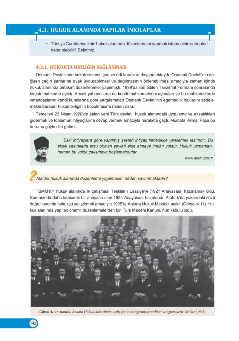 8. Sınıf İnkılap Tarihi Ders Kitabı Cevapları Ders Destek Yayınları Sayfa 142